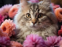 Kwiaty, Pyszczek, Kot