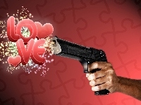Pistolet, Ręka, Broń, Love