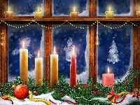Świeczki, Boże, Narodzenie, Ozdoby