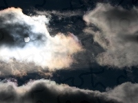 Chmury, Niebo, Księżyc