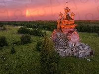 Obwód archangielski, Łąka, Cerkiew, Drzewa, Żerebcowa Góra, Rosja